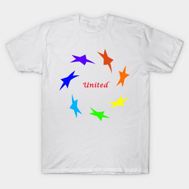 United in Rainbow Colours T-Shirt by jwwallace